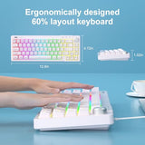 Mini 60% Gaming Keyboard, Rgb Backlit Ultra-Compact Keyboard, Ts68 Ergonomic Waterproof Mechanical Feeling Office Computer Keyboards For Pc, Mac, Ps4, Xbox One Gamer