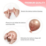 100 Pcs 12 Inches Pink Balloon Arch Garland Kit, Hot Pink Rose Gold Chrome Balloons For Girls Birthday Party Princess Theme Party Wedding Bachelorette Anniversary
