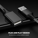 USB Y Splitter 1 in 2 Out 1Ft/30cm, USB Male to 2 Female Cable for PC/Laptop/MacBook/Keyboard/PS4/PS5/Flash Drive/LED (Black)