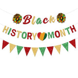 Glitter Black History Month Decorations Banner Supplies African American Banner Party Garland Decoration African BHM Worthwhile Commemoration Festival Holiday Afro Sign Party Supplies Decorations