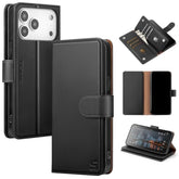 Compatible With Iphone 17 Pro Max Wallet Case With Card Holder,Women Men Rfid Blocking Pu Leather Folio Flip Tpu Protective Cover Credit Card Slots,Phone Case For Apple 17 Pro Max,Black