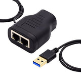 100Mbps Stp Utp Rj45 8P8C Plug To Dual Rj45 Hub Splitter Network Ethernet Switcher Adapter