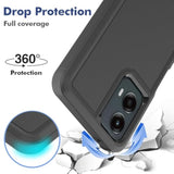 Dual Layer Protective Heavy Duty Cell Phone Cover for Motorola Moto G 5G 2024 - Military Protection Bumper Tough with HD Screen Protector, Black