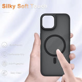 iPhone 14 Plus Matte Magnetic Case with Screen Protector Magsafe Black