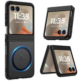 Magnetic For Motorola Razr 2025/2024 Case, Compatible With Magsafe, Military Protection & Ultra Slim Shockproof Protective Cover Translucent Matte Case, Black