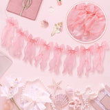 Pink Ribbon Bow Garland Banner, Pink Bow Party Decortions, Women Girls Bow Birthday Decorations, Baby Shower Decor, Tying The Knot Bridal Shower Bachelorette Party Supplies