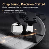 TR643 Vinyl Record Player, Wireless Turntable Player, 3-Speed Turntable for 33/45/78 RPM Records, Belt Drive, Auto Stop, RCA AUX Output, Headphone
