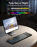 Foldable Bluetooth Keyboard With Touchpad, Full-Size Wireless Folding Keyboards With Backlight, Portable Travel For Ios Android Windows Mac Os, Support 3 Device(Bt5.1 X 3), Black