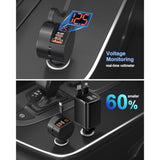 Usb C Car Charger For Iphone 17 16 Pro Max, Retractable Car Charger 78W Fast Charging Cigarette Lighter Adapter Voltmeter Multi-Ports For Iphone 15 Ipad Galaxy S25, With 6Ft Usb C To C Cable