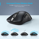 Wireless Mouse, 2.4G Silent Computer Mice With Usb Receiver & Type-C Adapter,