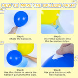 137PCS Blue & Yellow Balloon Arch Kit for Cartoon Theme Party Decorations