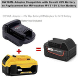 Adapter Compatible With Dewalt 20V Max Battery To Replacement For Milwaukee M18 18V Battery, Adapter Compatible With Milwaukee 18V Cordless Power Tools (Adapter Only)
