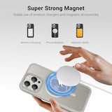 For Iphone 15 Pro Case,Full-Body Rugged Case With Built-In Anti-Scratch Tempered Glass Screen Protector,Compatible With Magsafe, Men Women Shockproof Protective Cover Grey