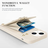 Wallet Case Compatible With Iphone 13, Case With Card Holder, Rfid Blocking Leather Cover 360°Rotation Ring Kickstand Protective Bumper Designed For Apple Iphone 13 6.1'' (2021) Beige