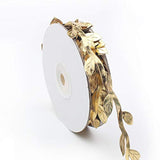 3 Rolls 10 Yards Leaf Ribbons, Olive Green Leaf Ribbon, Gold Leaf Ribb