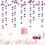 62Ft Hot Pink & Black Heart Streamers Birthday/Wedding Hanging Garland Banner