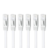 Cat 6 Ethernet Cable 3Ft 6-Pack White, High Speed Solid Flat Cat6 Gigabit Inte