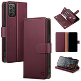 Compatible With Samsung Galaxy A32 5G Wallet Case With Card Holder,Rfid Blocking Pu Leather Phone Case Folio Flip Shockproof Tpu Protective Cover Credit Card Slots Women Men,Wine Red