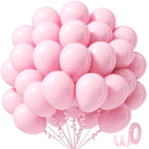 50Pcs 12-Inch Light Pink Balloons, Pastel Latex for Graduation & Party Decorations