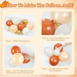 149PCS Fall Balloon Arch Kit with Brown Orange Balloons for Thanksgiving Party