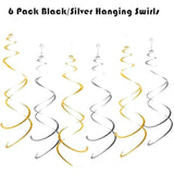 8pcs Gold Birthday Banner Kit with Glitter Garland & Swirls, Pre-Strung Decor
