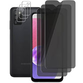 (3+3) Privacy Screen Protector For Samsung Galaxy A03S (3 Pack) Anti Spy Private Tempered Glass With Camera Lens Protector, Anti Scratch