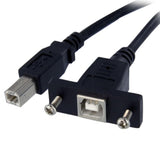 1 Ft Panel Mount Usb Cable B To B - F/M - Usb Type B (F) To Usb Type B (M) - U