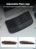 Wireless Ergonomic Keyboard,Ergo Keyboard With Cushioned Wrist & Palm Rest,2.4Ghz / Bt Ergonomic Wave Keys Computer Keyboard,3 Multi-Device Connectivity For Laptop,Mac,Windows - Black