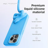 elago Premium Liquid Silicone Case for iPhone 15 Pro Ocean Blue - Durable and Water Resistant Phone Case