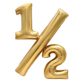 32" gold 1/2 birthday foil balloon for baby half-birthday décor and milestone photoshoots