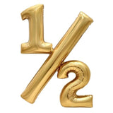 32" gold 1/2 birthday foil balloon for baby half-birthday décor and milestone photoshoots