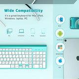 J Wireless Keyboard, 2.4G Slim And Compact Wireless Keyboard With Numeric Keypad For Laptop, Macbook Air, Apple, Computer, Pc-Sliver&White