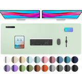 Large Pu Leather Desk Pad Protector - Non-Slip Mouse Pad & Writing Mat For Office/Home, Waterproof, Easy To Clean (48" X 17",Aqua)