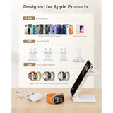 Wireless Charging Station for Apple - 3 in 1 Wireless Charger Stand Dock Watch and Phone Charger Station for Apple Watch 8/7/SE/6/5/4/3/2, iPhone 16 15-12 Pro Max SE XS X, Samsung, AirPods Pro/3/2