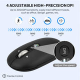 Wireless Bluetooth Mouse,Usb+Bt×2,Slim Pebble Multi Device Small Travel Mice,Metal 4 Way Super Scrolling,± 3000 Dpi,8 Buttons,Quiet,Portable,Long Battery For Laptop,Computer,Tablet,Mac,Ipad,Pc,Phone