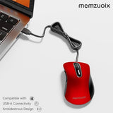 Wired Mouse, Usb Computer Mouse 1400 Dpi Mobile Optical Mouse Ergonomic Design Computer Mice With 5Ft Cord For Laptop, Pc, Desktop, Macbook, 5 Buttons (Pomegranate Red)