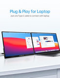 Portable Monitor - 14.0" Usb C Hdmi Travel Monitor For Laptop, Fhd 100% Srgb, Built-In Kickstand & Speakers, Second Screen And External Monitor For Macbook Xbox Ps4/5 Switch