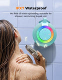 Portable Bluetooth Speaker Shower Waterproof: IPX7 Loud Sound with Suction Cup Removable, Birthday White Elephant Stocking Stuffers for Adults Teens