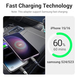 4 Pack Lightning To Usb C Adapter For Iphone 15/16 Pro/16 Pro Max/Plus,Samsung S25/S24,Usb C Charger Connector Cable,For Iphone 16/15 Charger,16/15 Accessories - Black(Not For Audio/Otg)