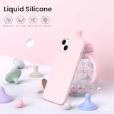 iPhone 15 Plus Case 6.7" Slim Liquid Silicone Pink