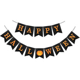 Halloween Banner, Happy Bunting Banner With Pumpkin Sign, Halloween Party Decorations Supplies