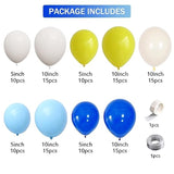 Royal Blue Yellow Lemon Balloon Garland Arch Kit With 142Pcs Latex Bal