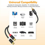 1Ft Rca Splitter 1 Male To 2 Female Y Adapter 2 Pack, Short Rca Audio Speaker