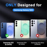 For Samsung Galaxy S25 Case, Translucent Matte Back Compatible With Magsafe Magnetic Slim Shockproof Protective Case With Lanyard Strap Phone Cover For Samsung S25 6.2-Inch, Black