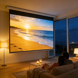 150" Projector Screen Motorized 16:9, 4K HD Pull Down Retractable Projection Screens Electric Automatic Wall Ceiling Movie Screen for Office