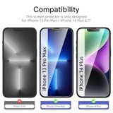 3 Pack Privacy For Iphone 13 Pro Max, Iphone 14 Plus Screen Protector (6.7"), Balanced 35-Degree Privacy Angle With Eye Protection, Ultra Durable 9H Hardness, Bubble-Free