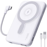 2025 Updated M3 Ultra Slim 0.4'' Wireless Power Bank, 12800Mah Magnetic Portable Charger With Built In Cable And Strap, Led Battery Pack Travel Essentials For Iphone 16/15/14/13/12/Pro/Pro Max Andriod