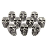 10 Pieces Skull Gray Silver Buttons. 25Mmx16Mm. (Gray Silver)
