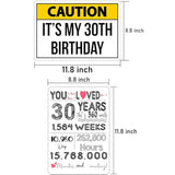 30Th Birthday Decorations – Funny Warning Signs Posters, 9Pcs Thick Cardstock (450Gsm, 8.8"X11.8") – Party Supplies & Unique 30 Years Old Birthday Gifts For Men, Women, Husband, Wife, Him, Her