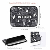 Laptop Sleeve Bag 15.4 15.6 Inch,Witch Halloween Witchcraft Black Magic Palmistry Protective Polyester Computer Cases Laptop Cover Briefcase Bag Tablet Travel Cover